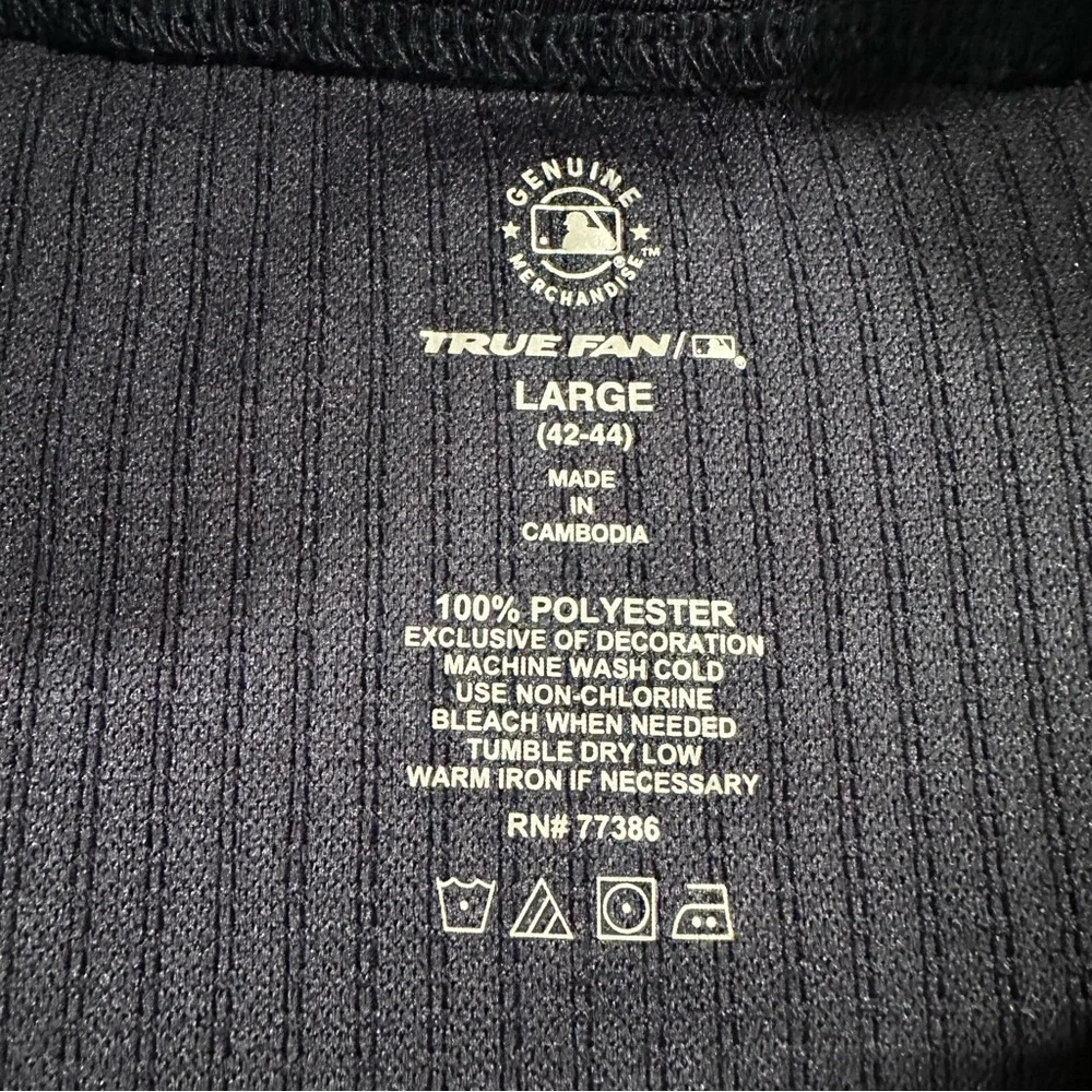 Tampa Bay Rays TB True Fan Navy Blue MLB Button Front Jersey Large - Picture 3 of 7